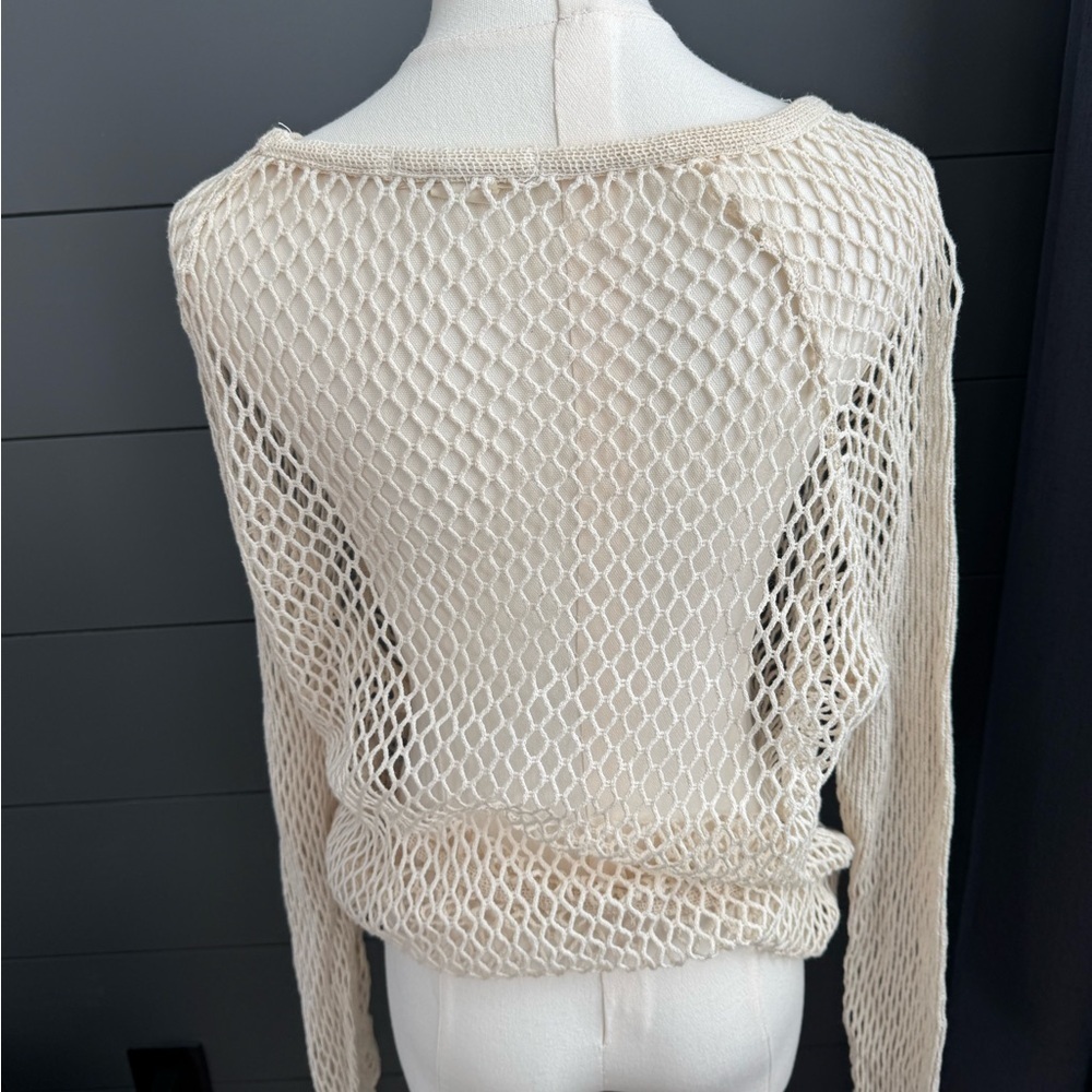 Staring at Stars Urban Outfitters Cream Open-Knit Sweater Beach Coverup Party - Picture 3 of 7